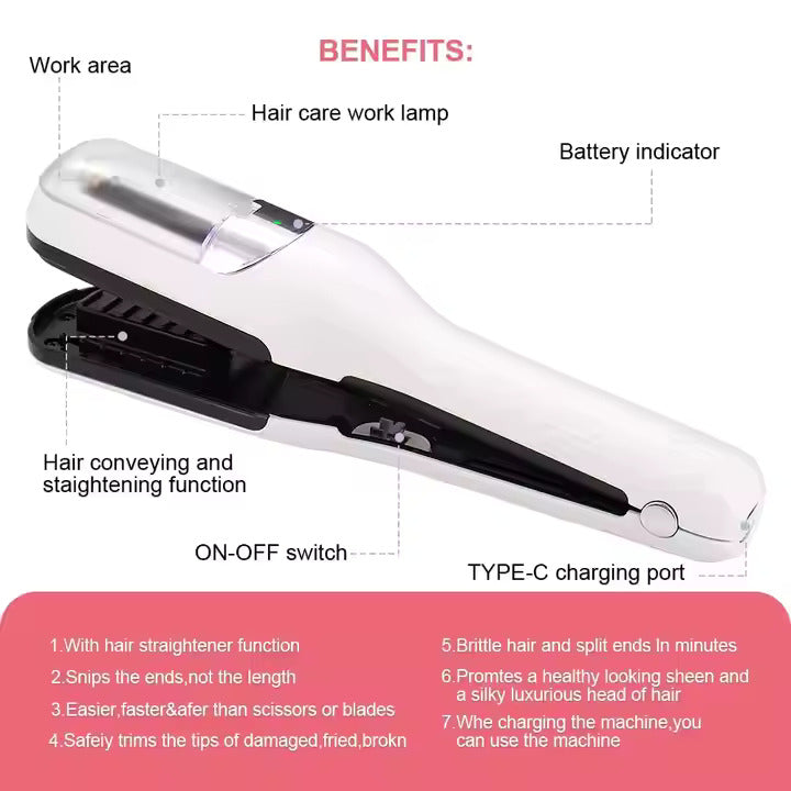 2 in 1 Hair Straightener & Cordless Split-end Remover