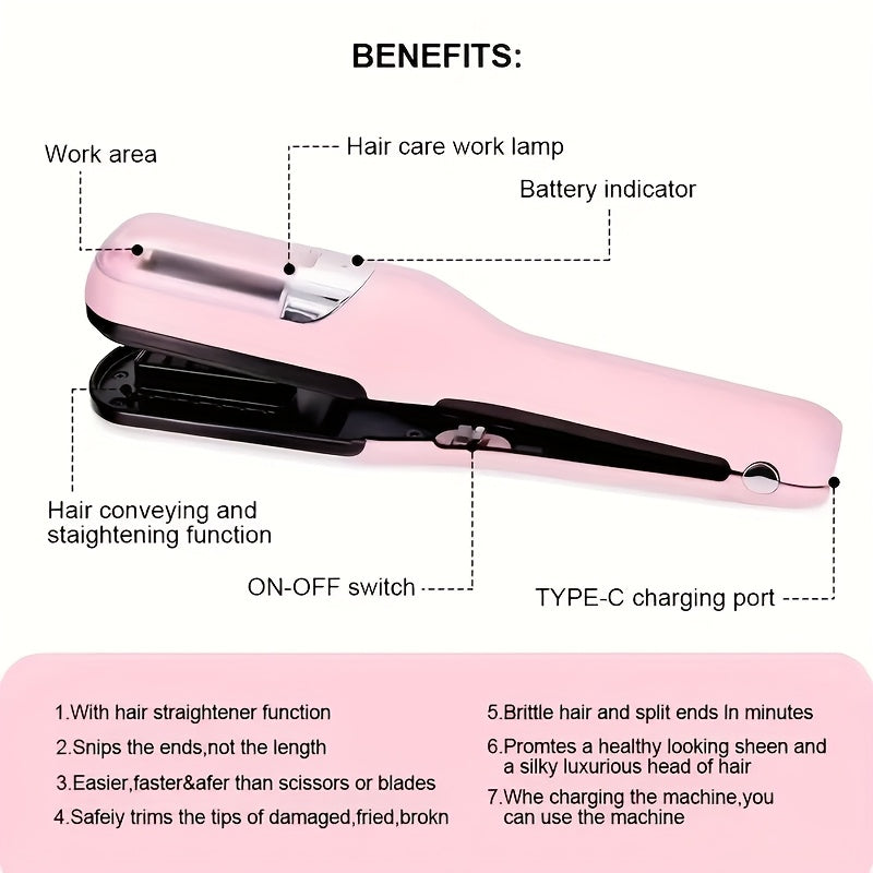 2 in 1 Hair Straightener & Cordless Split-end Remover